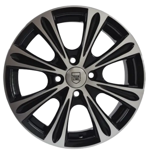 Диски Р 15 TECHLINE 526 АЗОВ-ТЭК (5,5J*15H2 4*100 et45 dia60.1) BD-чёрный с проточкой глянцевый