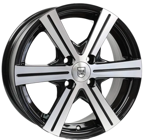 Диски Р 15 TECHLINE 544 АЗОВ-ТЭК (6J*15H2 4*100 et45 dia54.1) BD-чёрный с проточкой глянцевый